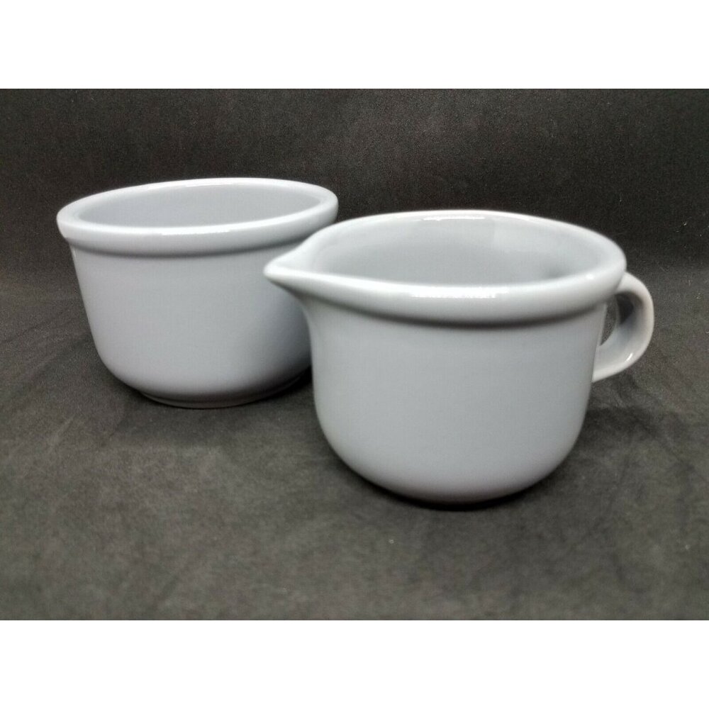 Waechtersbach Light Blue Grey Sugar Bowl and Creamer W Germany